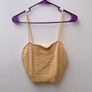 Stitch and Pine yellow knitted crop top